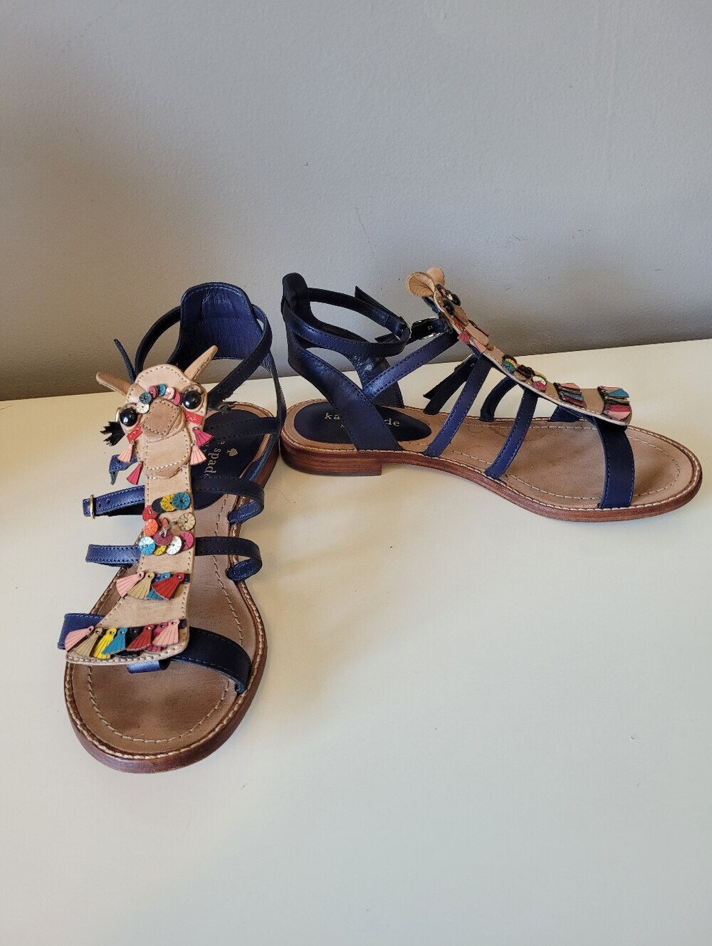 Kate Spade Sahara Camel Gladiator Flat Sandals, VGUC, Size 6